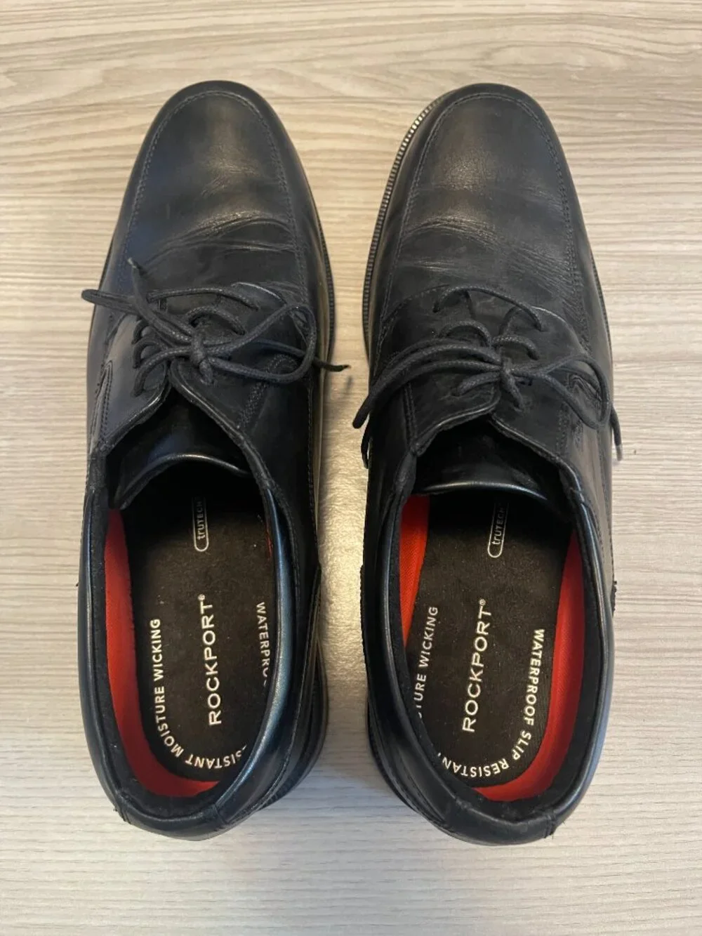 Rockport Hydro-Shield Waterproof Men's Black Leather Dress Shoes Size 11M TruTEC